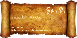 Zsigó Viktor névjegykártya